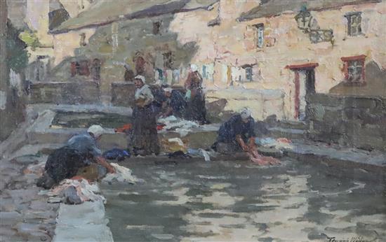 Terrick Williams (1860-1936) A Washing Place, Brittany 10.5 x 16in.